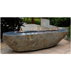 Elementi Long Granite Boulder Outdoor Firepit 