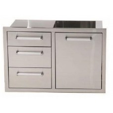 Whistler Grills Stainless Steel Triple Drawer And Waste Combo